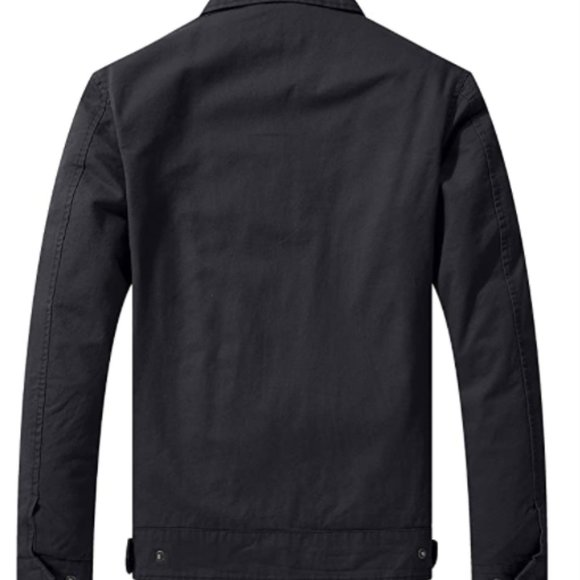 Men's Canvas Utility Work Wear Lightweight Casual Military Jacket - Picture 3 of 6